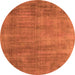 Round Oriental Orange Industrial Rug, urb1858org