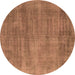 Round Oriental Brown Industrial Rug, urb1858brn