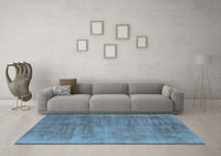 Machine Washable Oriental Light Blue Industrial Rug, wshurb1858lblu