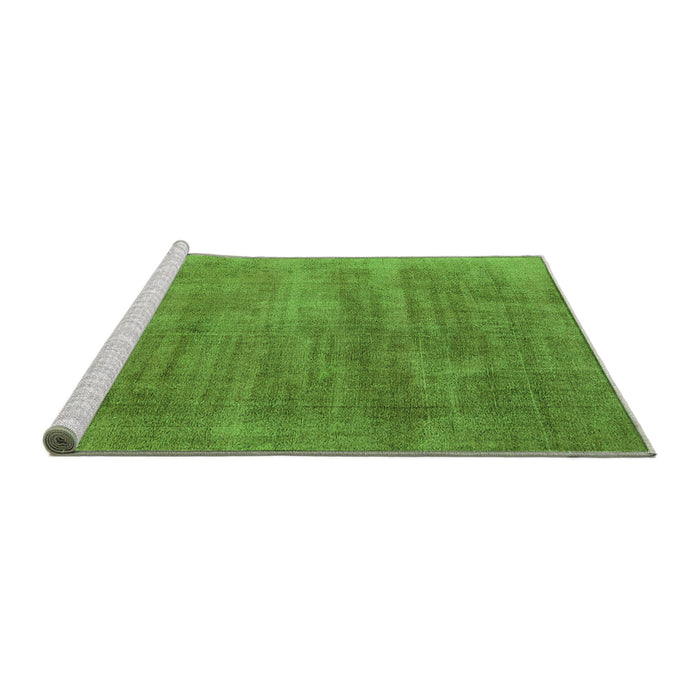 Sideview of Machine Washable Oriental Green Industrial Area Rugs, wshurb1858grn