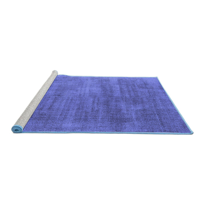 Sideview of Machine Washable Oriental Blue Industrial Rug, wshurb1858blu