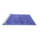 Sideview of Machine Washable Oriental Blue Industrial Rug, wshurb1858blu