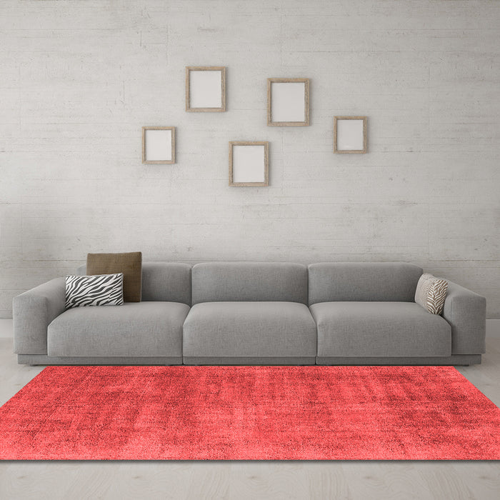Industrial Red Washable Rugs