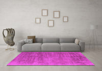 Machine Washable Oriental Pink Industrial Rug, wshurb1858pnk