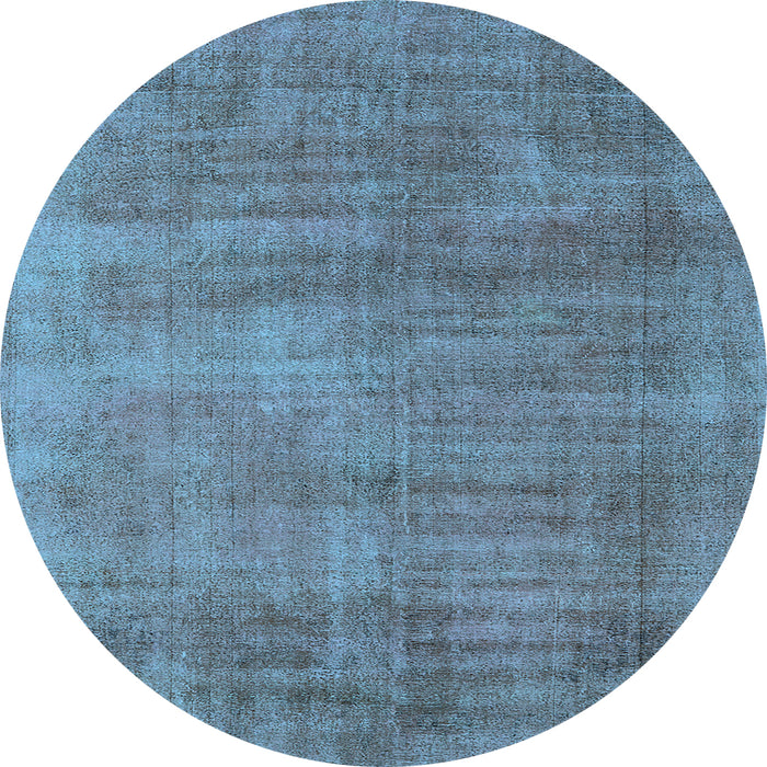 Round Oriental Light Blue Industrial Rug, urb1858lblu