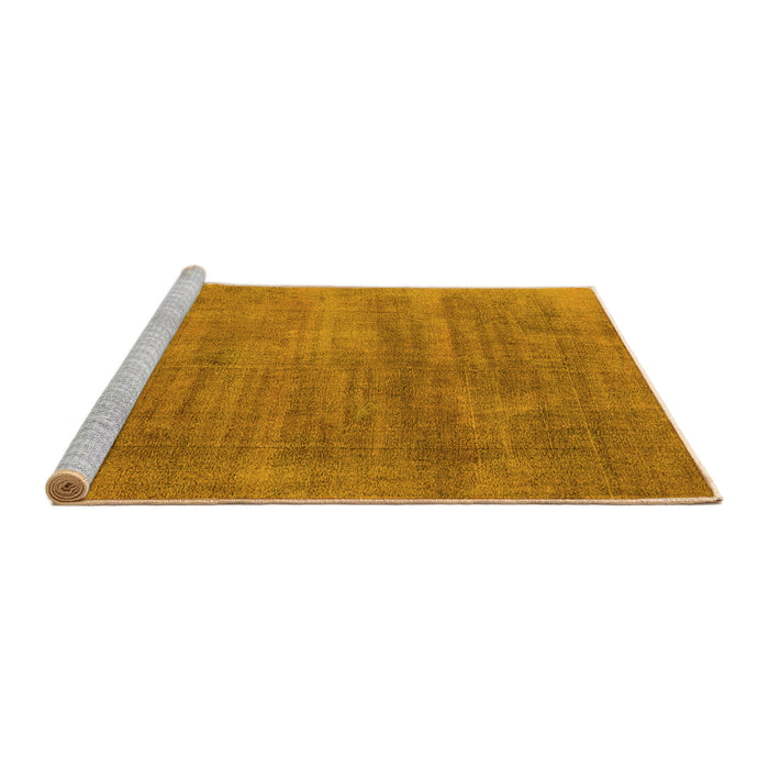 Sideview of Machine Washable Oriental Yellow Industrial Rug, wshurb1858yw
