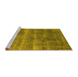 Sideview of Machine Washable Oriental Yellow Industrial Rug, wshurb1859yw