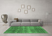 Machine Washable Oriental Emerald Green Industrial Area Rugs in a Living Room,, wshurb1859emgrn