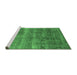 Sideview of Machine Washable Oriental Emerald Green Industrial Area Rugs, wshurb1859emgrn