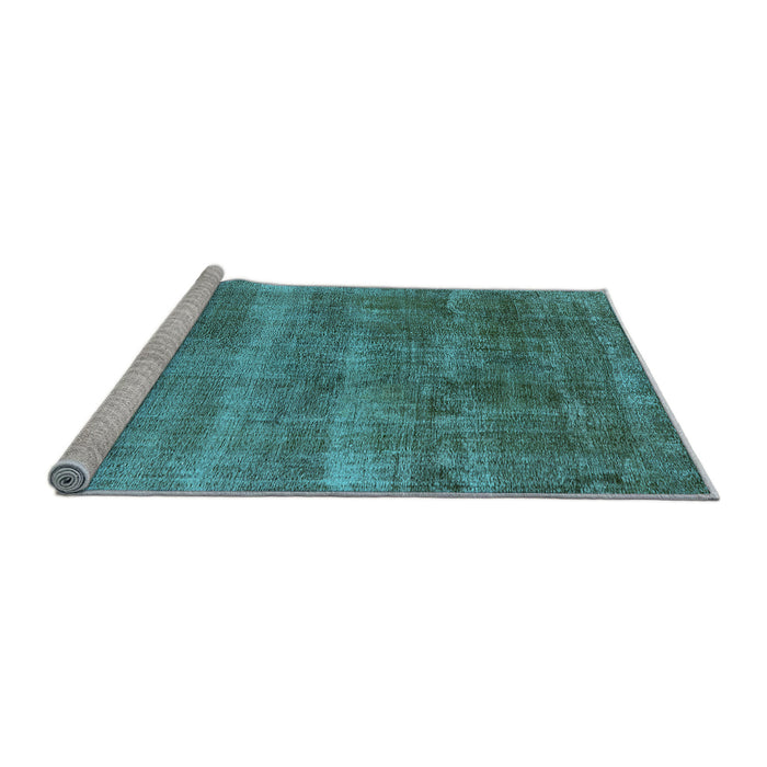 Sideview of Machine Washable Oriental Light Blue Industrial Rug, wshurb1859lblu