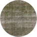 Round Mid-Century Modern Brown Oriental Rug, urb1859