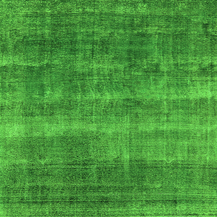 Square Machine Washable Oriental Green Industrial Area Rugs, wshurb1859grn