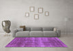 Machine Washable Oriental Purple Industrial Area Rugs in a Living Room, wshurb1859pur