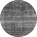 Round Oriental Gray Industrial Rug, urb1859gry