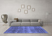 Machine Washable Oriental Blue Industrial Rug in a Living Room, wshurb1859blu