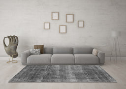 Machine Washable Oriental Gray Industrial Rug in a Living Room,, wshurb1859gry