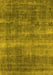 Machine Washable Oriental Yellow Industrial Rug, wshurb1859yw