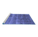 Sideview of Machine Washable Oriental Blue Industrial Rug, wshurb1859blu