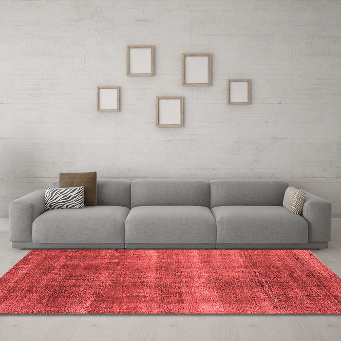 Industrial Red Washable Rugs