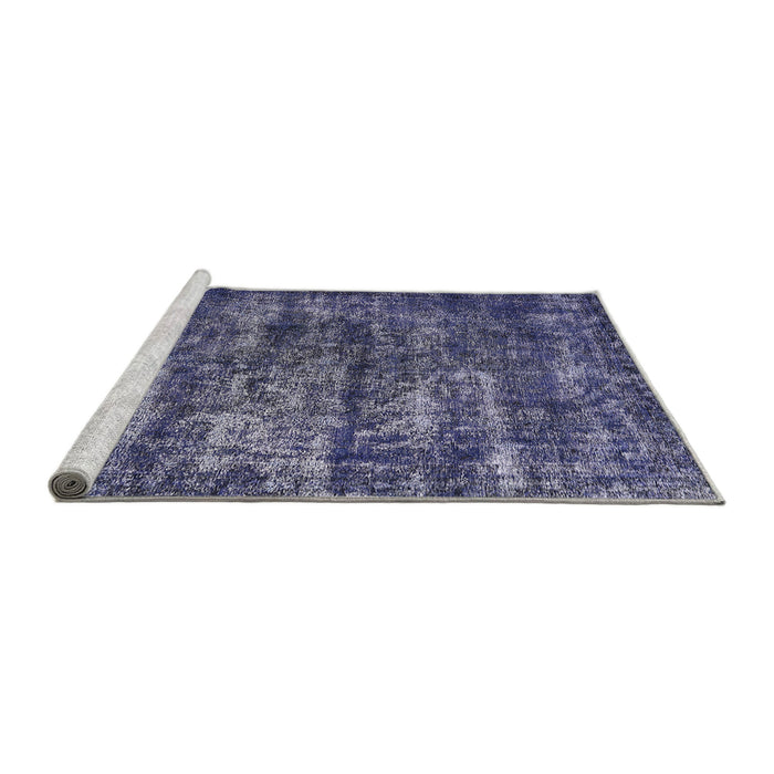 Sideview of Machine Washable Industrial Modern Blue Rug, wshurb1860