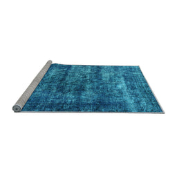 Sideview of Machine Washable Oriental Light Blue Industrial Rug, wshurb1860lblu