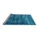 Sideview of Machine Washable Oriental Light Blue Industrial Rug, wshurb1860lblu