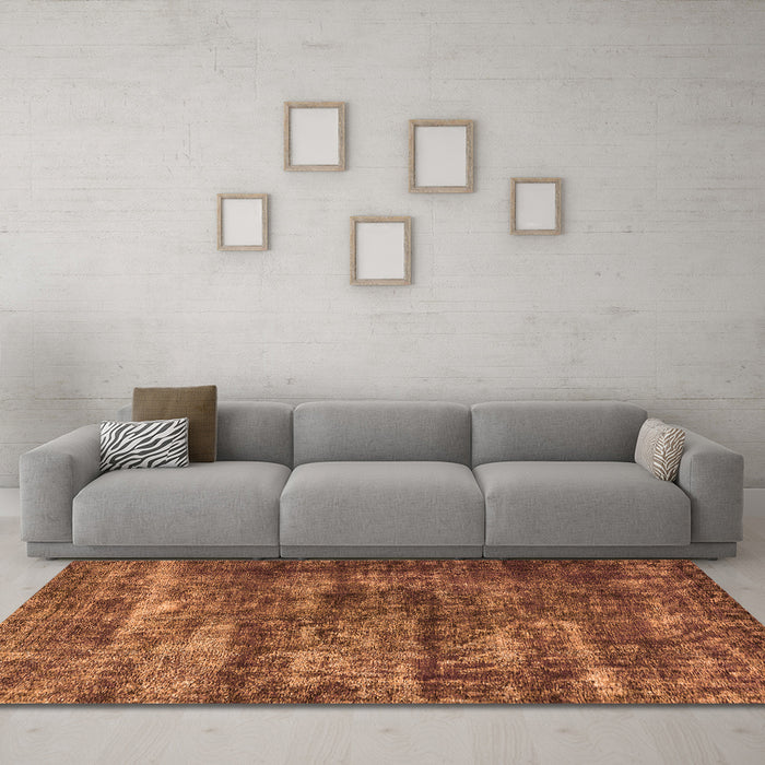 Machine Washable Oriental Orange Industrial Area Rugs in a Living Room, wshurb1860org