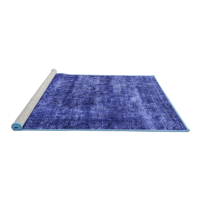 Sideview of Machine Washable Oriental Blue Industrial Rug, wshurb1860blu