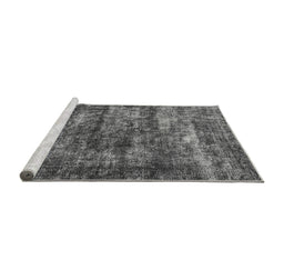 Sideview of Machine Washable Oriental Gray Industrial Rug, wshurb1860gry