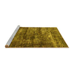 Sideview of Machine Washable Oriental Yellow Industrial Rug, wshurb1860yw