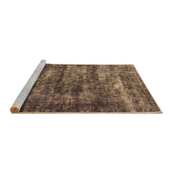 Sideview of Machine Washable Oriental Brown Industrial Rug, wshurb1860brn