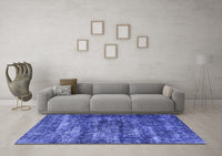 Machine Washable Oriental Blue Industrial Rug, wshurb1860blu