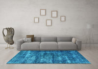 Machine Washable Oriental Light Blue Industrial Rug, wshurb1860lblu