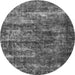 Round Oriental Gray Industrial Rug, urb1860gry