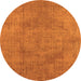 Round Machine Washable Oriental Orange Industrial Area Rugs, wshurb1861org