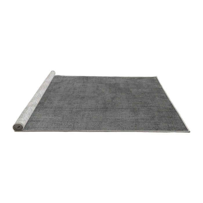 Sideview of Machine Washable Oriental Gray Industrial Rug, wshurb1861gry