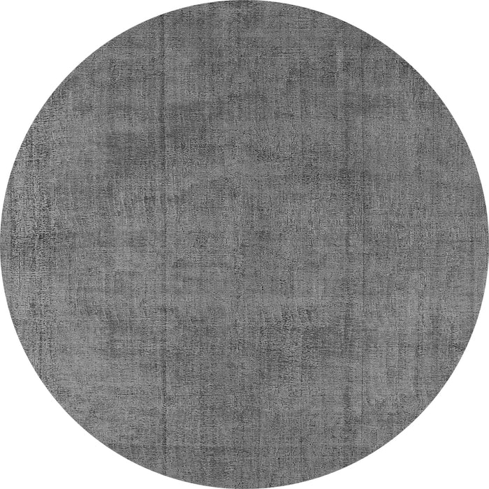 Round Machine Washable Oriental Gray Industrial Rug, wshurb1861gry