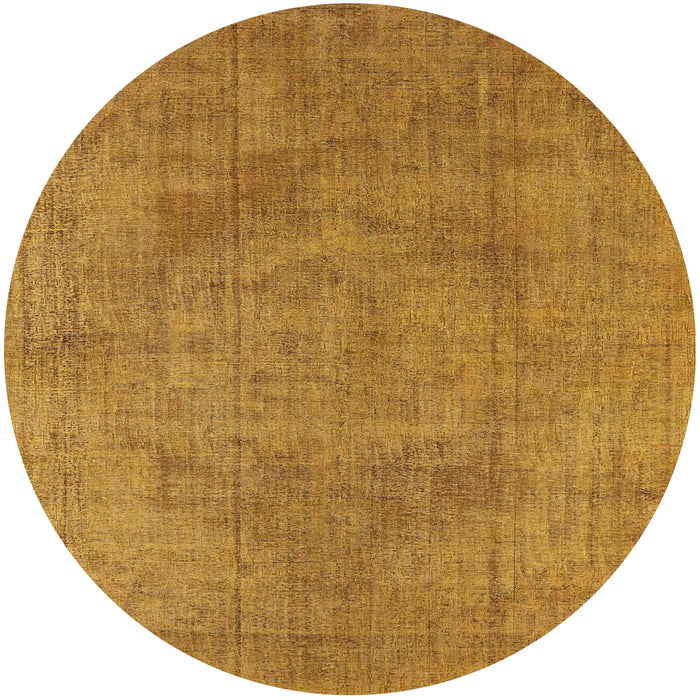 Round Mid-Century Modern Dark Orange Oriental Rug, urb1861