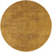 Round Mid-Century Modern Dark Orange Oriental Rug, urb1861