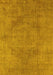 Machine Washable Oriental Yellow Industrial Rug, wshurb1861yw