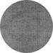 Round Oriental Gray Industrial Rug, urb1861gry