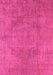 Machine Washable Oriental Pink Industrial Rug, wshurb1861pnk