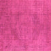 Square Machine Washable Oriental Pink Industrial Rug, wshurb1861pnk