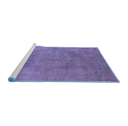 Sideview of Machine Washable Oriental Blue Industrial Rug, wshurb1861blu