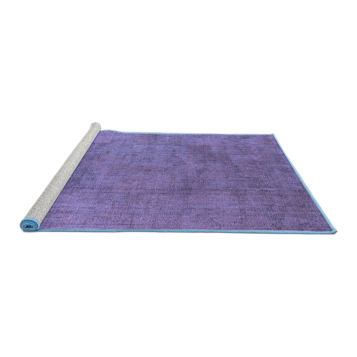 Sideview of Machine Washable Oriental Blue Industrial Rug, wshurb1861blu