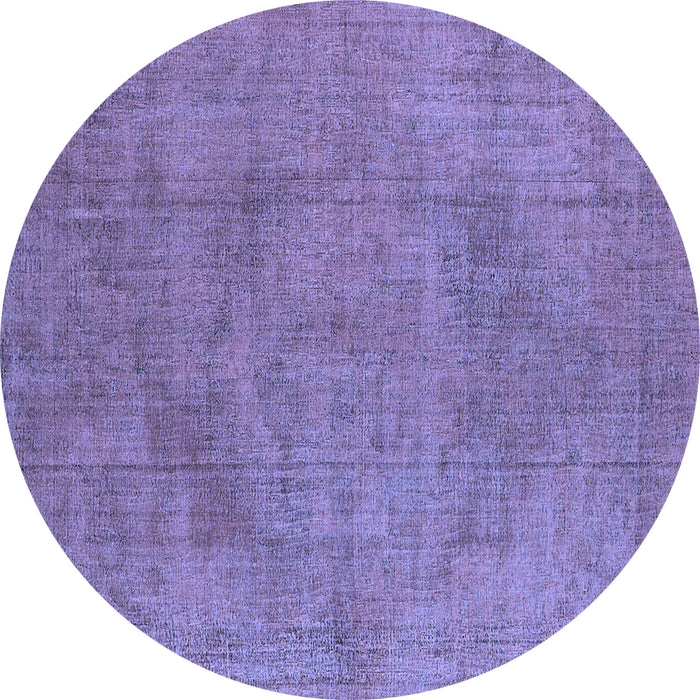 Round Oriental Blue Industrial Rug, urb1861blu