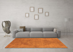 Machine Washable Oriental Orange Industrial Area Rugs in a Living Room, wshurb1861org