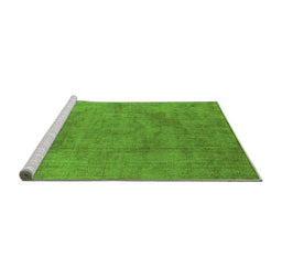 Sideview of Machine Washable Oriental Green Industrial Area Rugs, wshurb1861grn