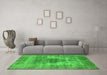 Machine Washable Oriental Green Industrial Area Rugs in a Living Room,, wshurb1862grn