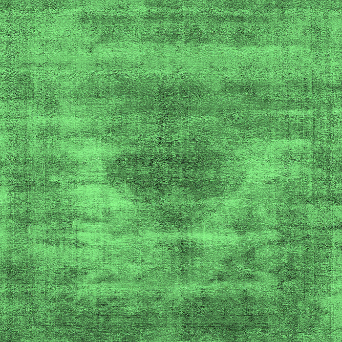 Square Machine Washable Oriental Emerald Green Industrial Area Rugs, wshurb1862emgrn